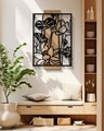 Decoratiune de perete Lotus, Mauro Ferretti, 60x90 cm, fier/MDF, negru/maro