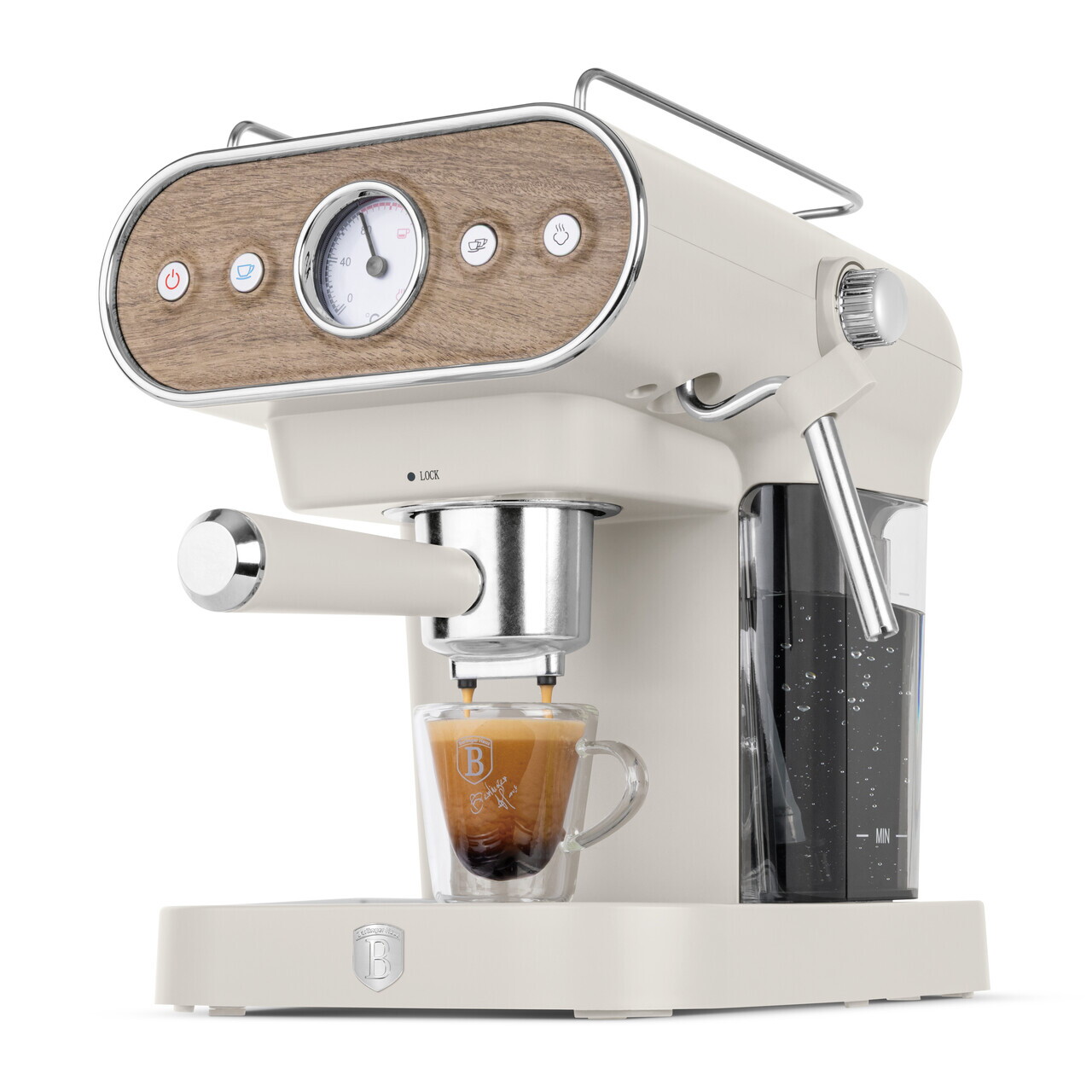 Espressor 3 in 1 Berlinger Haus, Sahara Nordic, 950W, 23x26.5x30.5 cm, inox, crem mat/natur - view 3