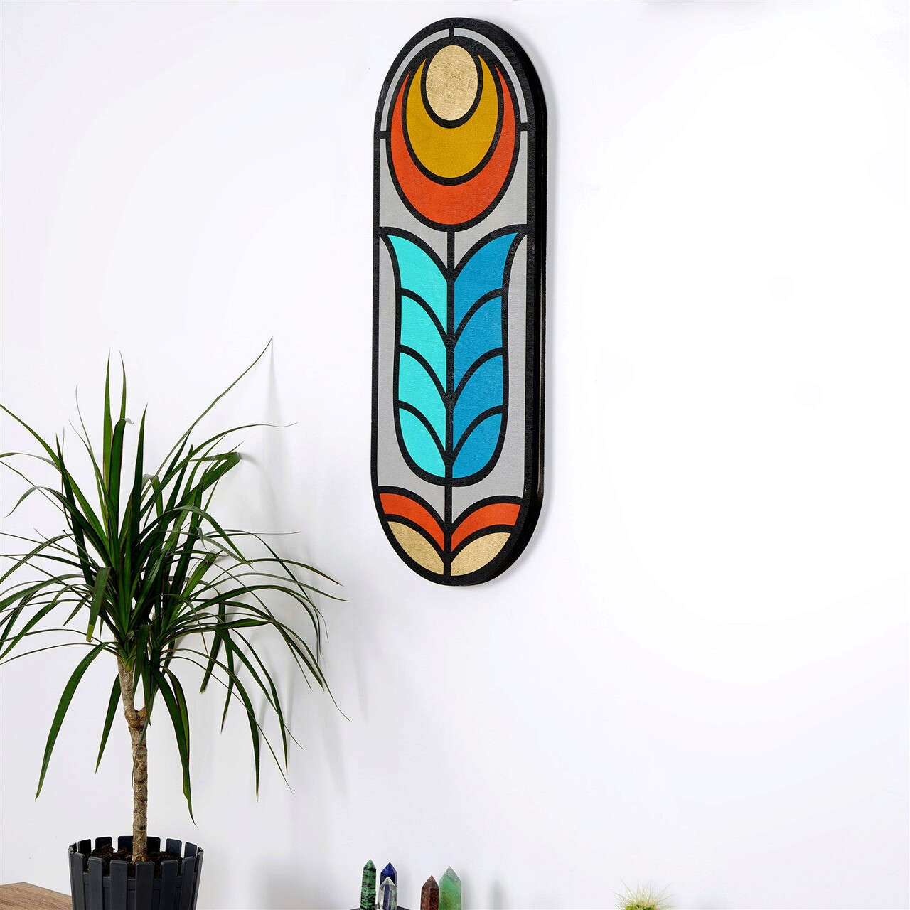 Decoratiune de perete, ART060, PAL, Dimensiune: 53 x 22 x 2 cm, Multicolor - 1 | YEO