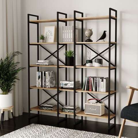 Biblioteca vg5, locelso, 143.5x30x175 cm, maro