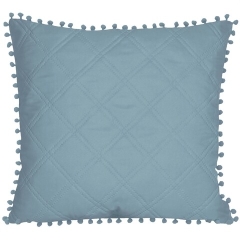 Fata de perna pompoo szara, fashion goods, 45x45 cm, poliester, albastru