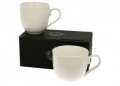 Set 2 cesti Luxury, Duo, 250 ml, portelan, alb