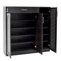 Pantofar cu 3 usi Sante, Pakoworld, 30 perechi pantofi, 120x37x123 cm, PAL/MDF, wenge