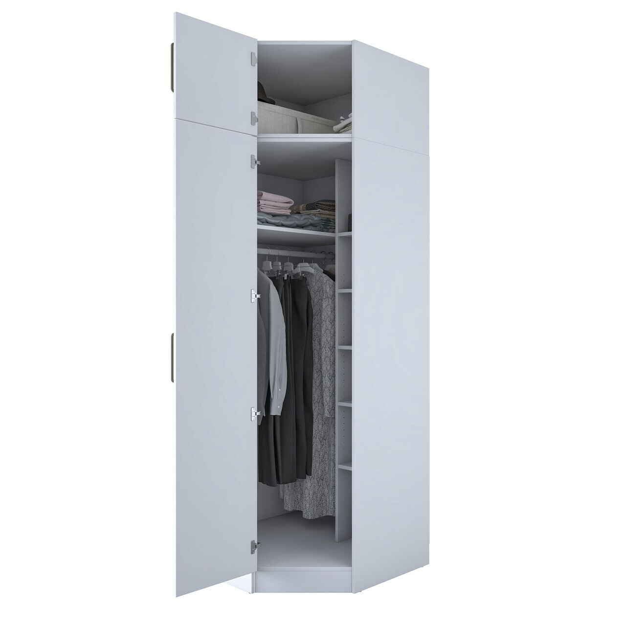 Dulap pentru haine, Hanah Home, BA213, 91x255x57.5 cm, PAL melaminat, Alb - view 8