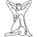 Decoratiune de perete, Geometric Nude Woman, metal, 38 x 50 cm, negru
