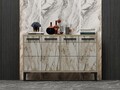 Consola, Odessa, Stria, 120x30x75 cm, PAL, Stejar safir / marmură