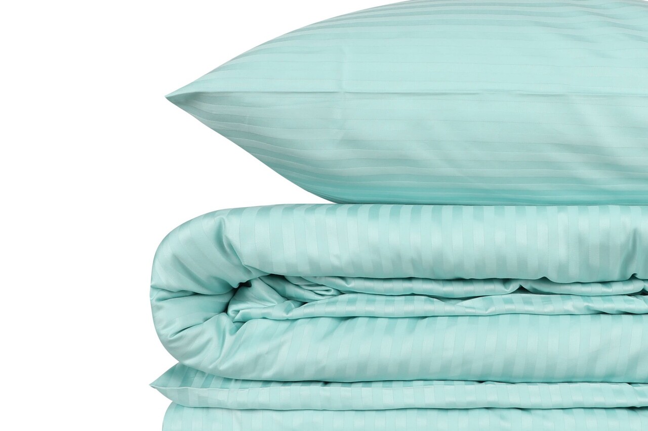 Lenjerie de pat dubla (EU) (IT), L'essentiel Maison, Line, Verde menta - imagine 4