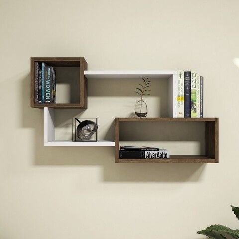 Raft pentru perete Afro, Puqa Design, 51x20x90,6 cm, maro mezoni.ro
