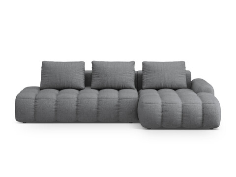 Coltar extensibil dreapta 3 locuri, Linz, Cosmopolitan Design, 275x142x84 cm, cotiera stanga, tesatura structurata, gri