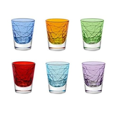 Poza Set 6 pahare whisky, Vidivi, Dolomiti, 370 ml, sticla, multicolor