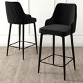 Set scaun de bar (2 bucăți), Charlotte, Enox, Metal, Negru