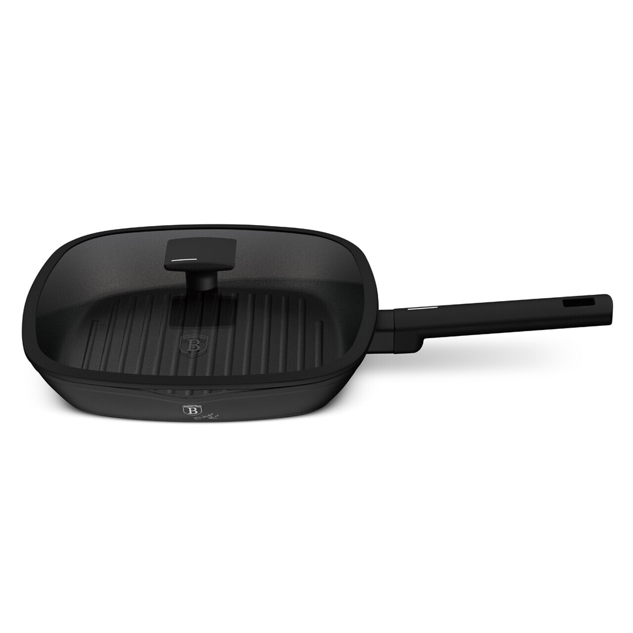 Tigaie grill cu capac Berlinger Haus, Matte Black, 28 cm, 2.1 L, aluminiu forjat, negru - imagine 4