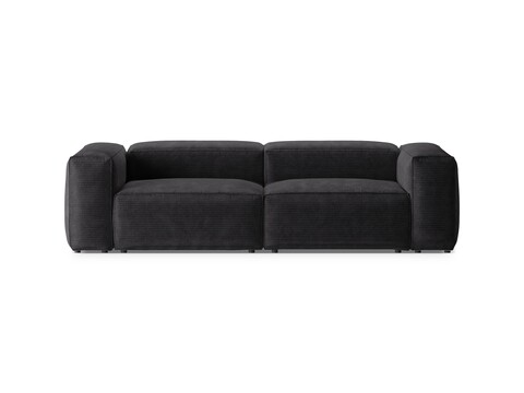 Canapea 3 locuri, Bergamo, Cosmopolitan Design, 264x108x70 cm, catifea chenille raiata, gri