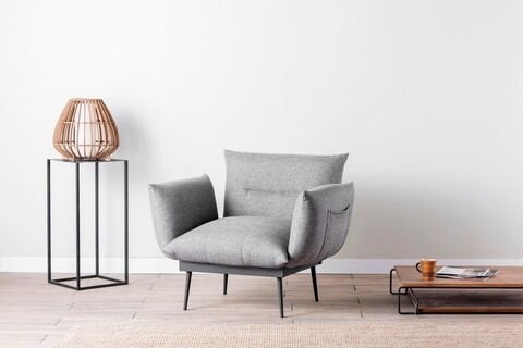 Fotoliu Jax Solo, Futon, 90x80x95 cm, metal, gri Futon
