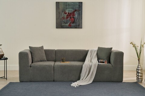 Canapea 3 locuri, Atelier del Sofa, 825BLC4317, Tesatura Chenille, Gri