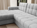 Coltar extensibil stanga 3 locuri ELTAP, LT-84MO, Blezalt, 240x150x82 cm, lemn/poliester, gri deschis