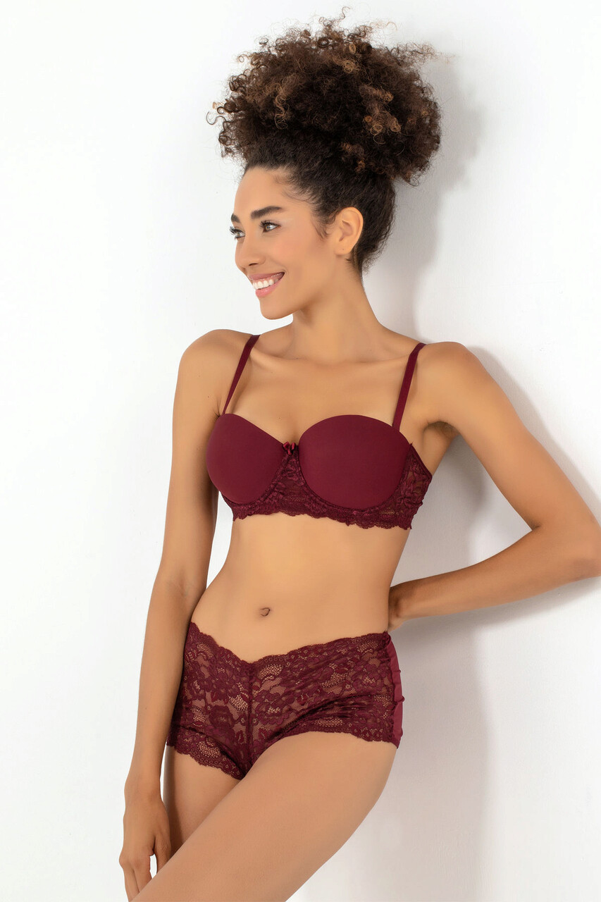 Set lenjerie intima sutien si chiloti, 999MRE1604 - 90, Miorre, Rosu claret - view 5