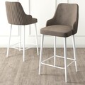 Set scaun de bar (2 bucăți), Charlotte, Enox, Metal, Cappuccino / Alb