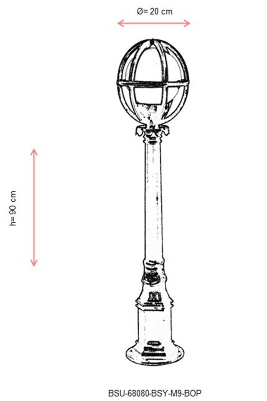 Lampadar de exterior, Avonni, 685AVN1141, Plastic ABS, Alb/Negru