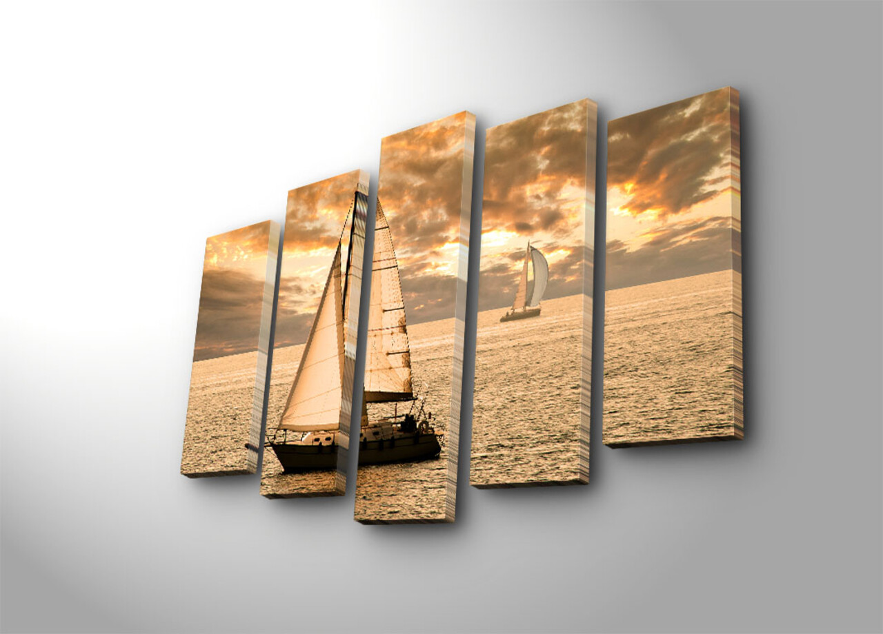 Set 5 tablouri decorative, 5PATK-24, 19 x 70 cm, Multicolor - view 2