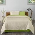 Lenjerie de pat dubla King Size Lime & Vanilla, 4 piese, 220 x 250 cm, 100% bumbac, verde lime/bej