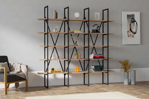 Biblioteca Beylerbeyi, Puqa Design, 160x26x160 Cm, Natural/negru