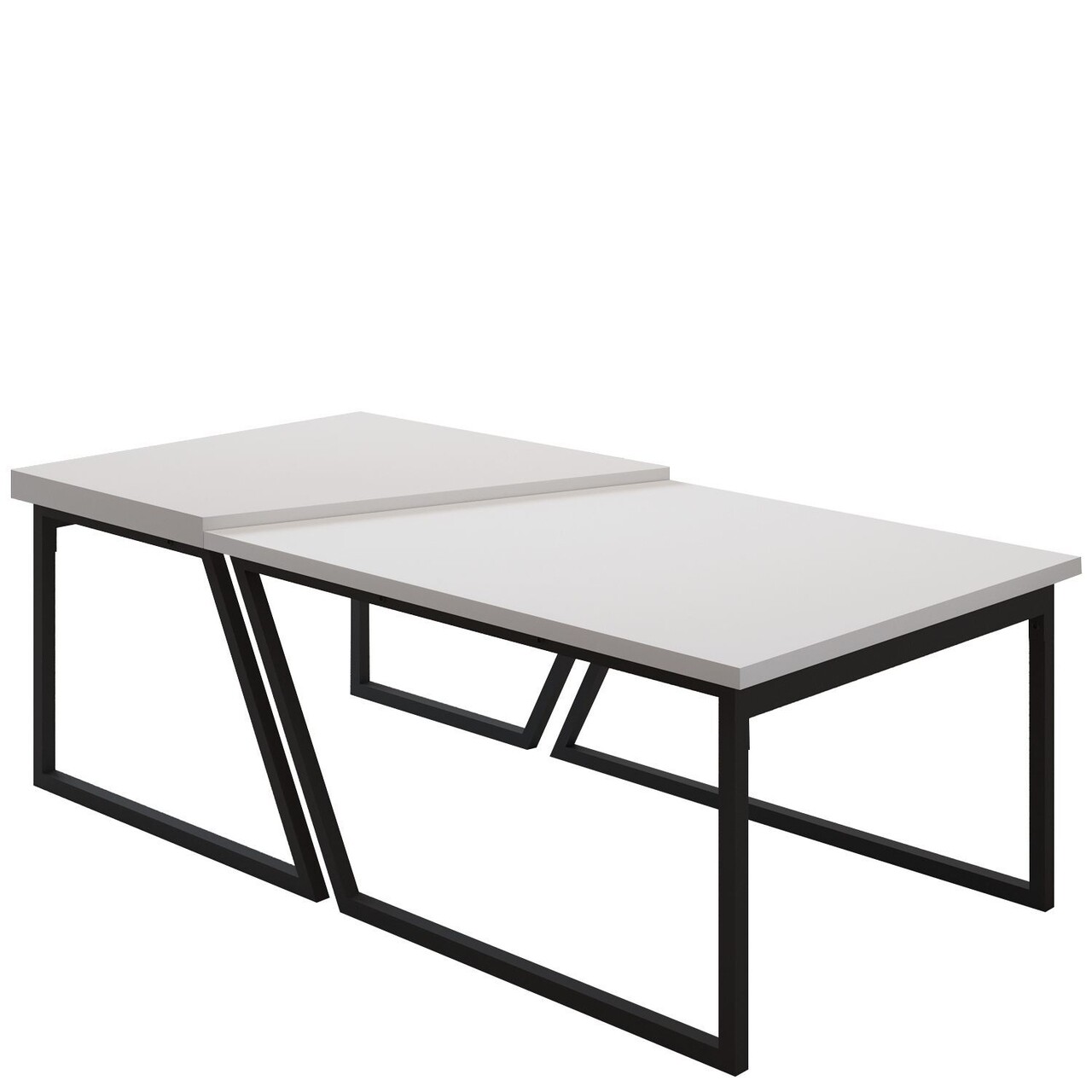 Set masute de cafea, Hanah Home, Verona P0024623, PAL, Alb - imagine 5