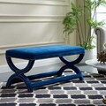 Taburet, Qunef, Felice Halka Pouffe 120, 40x120 cm, Cadru: 100% MDF, Albastru inchis