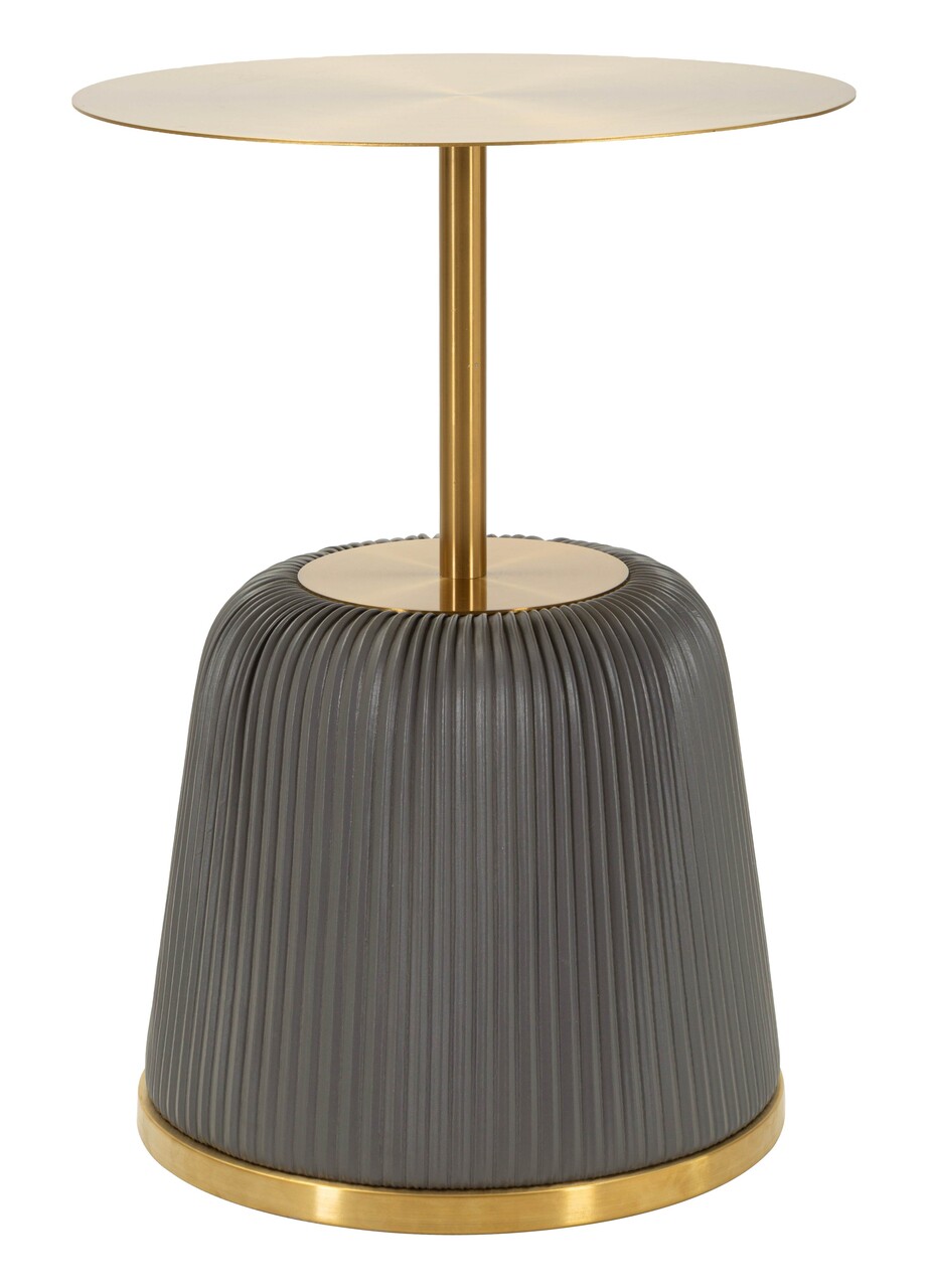 Masuta de cafea, Mauro Ferretti, Egle, 40x55 cm, metal/poliuretan, gri/auriu - imagine 2