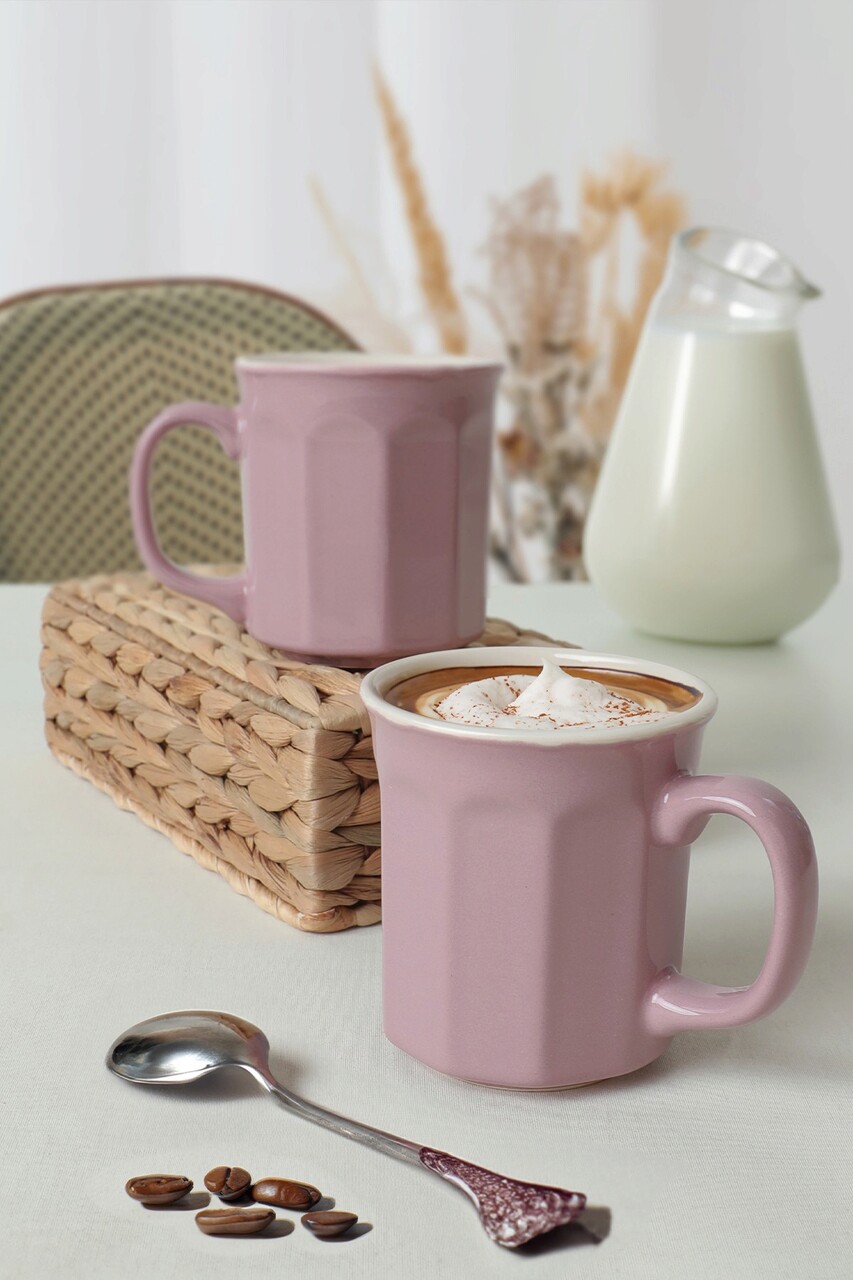 Set cani, Keramika, 275KRM1979, Ceramica , Nu absoarbe apa, Violet / Crem - 1 | YEO