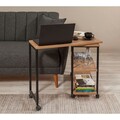 Masuta multifunctionala cu roti Melin, Sapphire, 70x76x63 cm, natural/negru