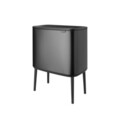Cos de gunoi cu soft touch, Brabantia, Bo Touch, 11+23 L, 31.2x54x68 cm, otel, gri inchis