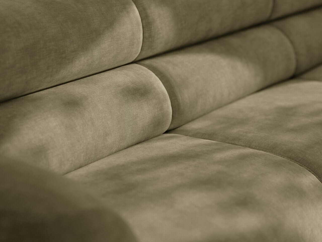 Canapea 3 locuri, Neo, Micadoni Home, 220x100x83 cm, tesatura Chenille, verde oliv deschis — imaginea 4