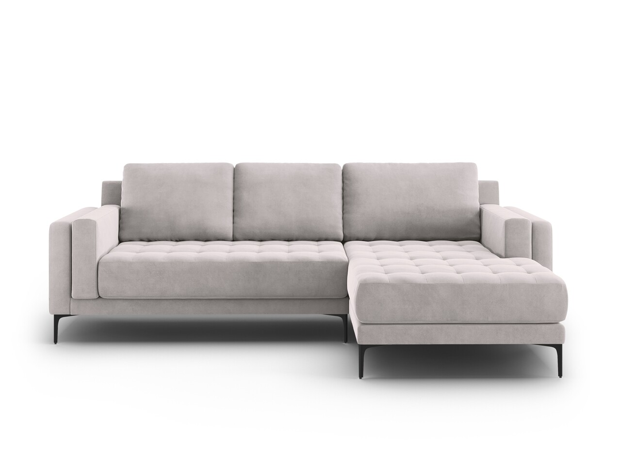 Coltar Dreapta, Orrino, Mazzini Sofas, 4 Locuri, 242x164x82 Cm, Catifea, Argintiu