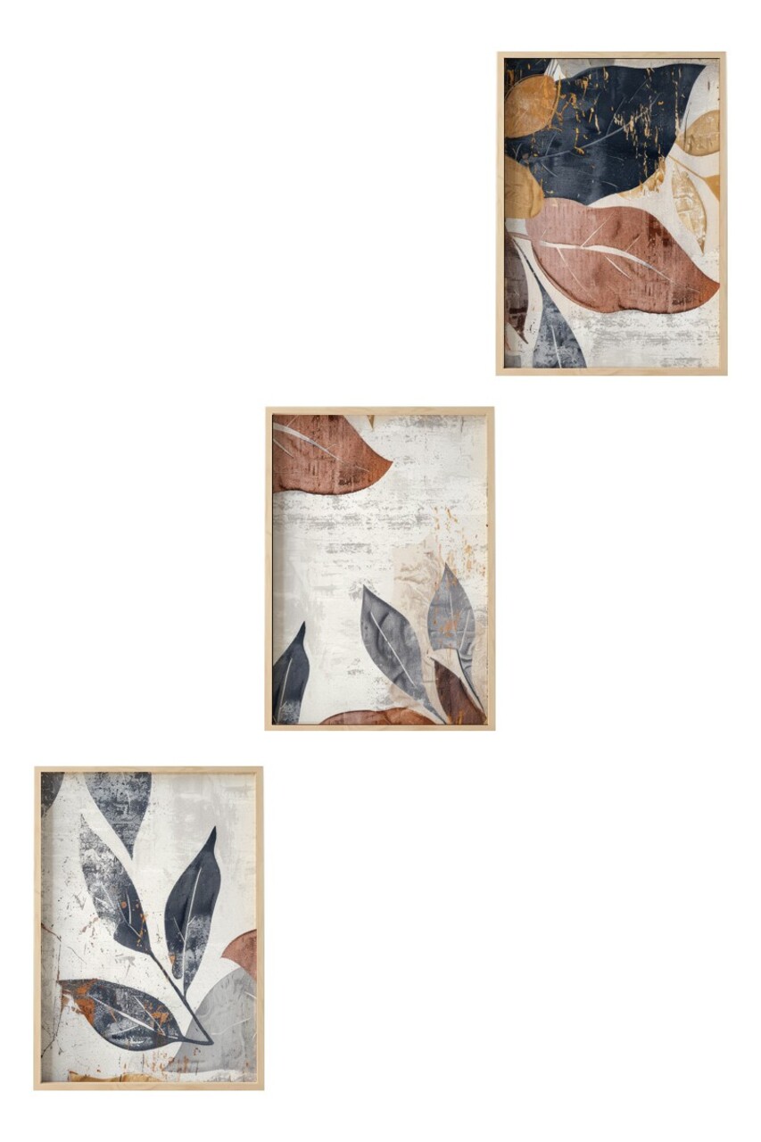Set 3 tablouri decorative, Huhu467, Cadru: 100% LEMN MASIV (Grosime: 2,5 cm), Multicolor - view 2