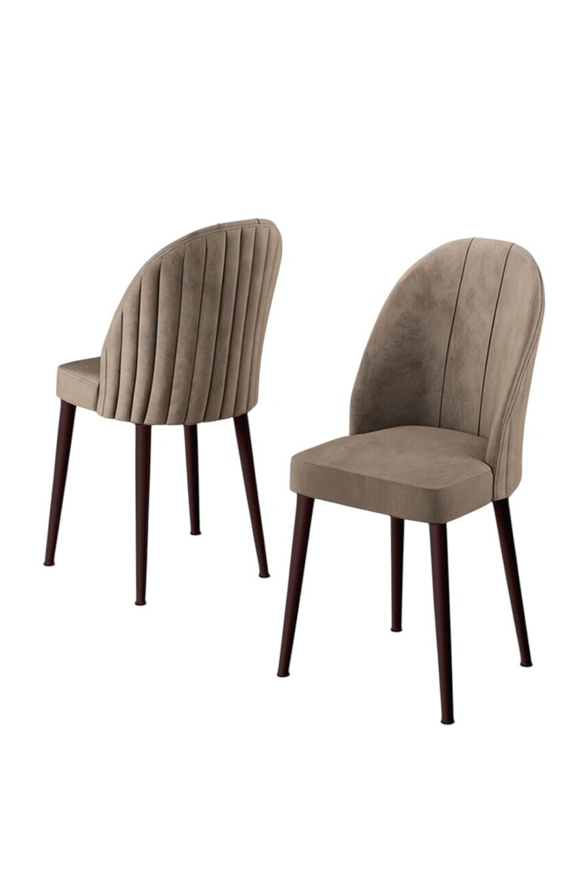 Set scaune 4 piese, Hanah Home, Mara, Cappuccino/Maro — imaginea 2