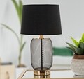 Veioza, Mauro Ferretti, Chaine, 220 V, E27, max 40W, Ø 28 x 47 cm, fier/hartie/textil, negru/auriu