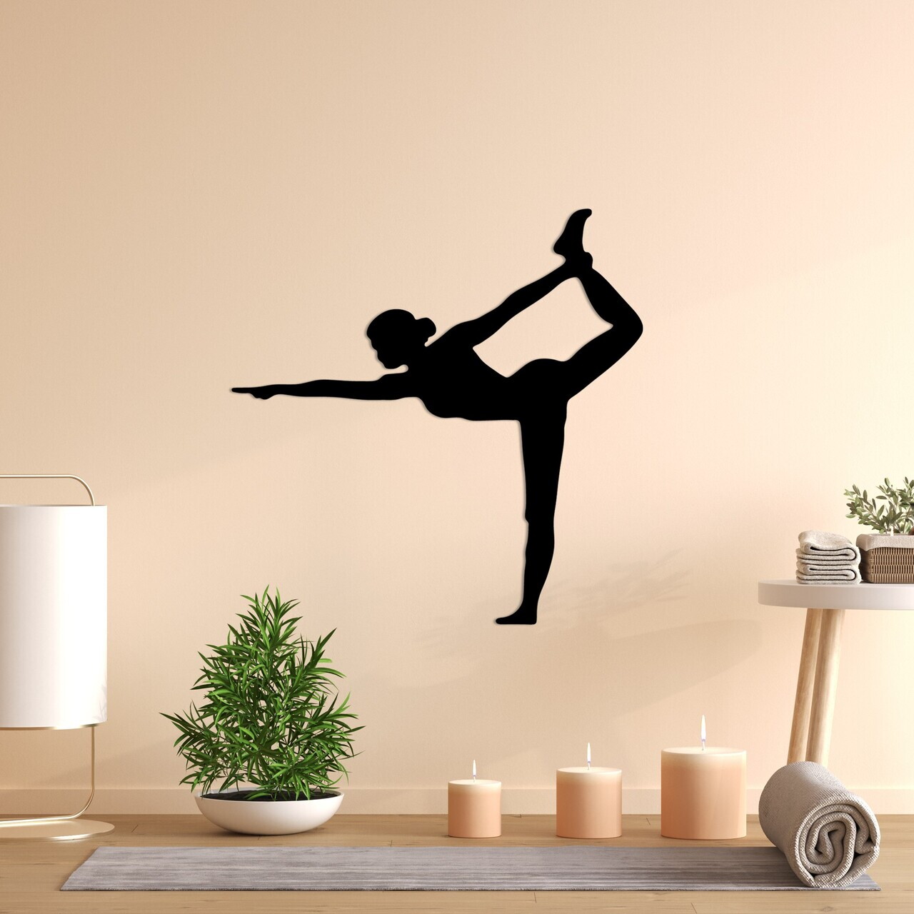 Decoratiune de perete, Yoga 11, Dimensiune: 55 x 55 cm, Negru — imaginea 3