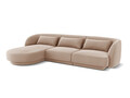Coltar stanga 4 locuri, Tulum, Cosmopolitan Design, 255x156x70 cm, catifea, bej