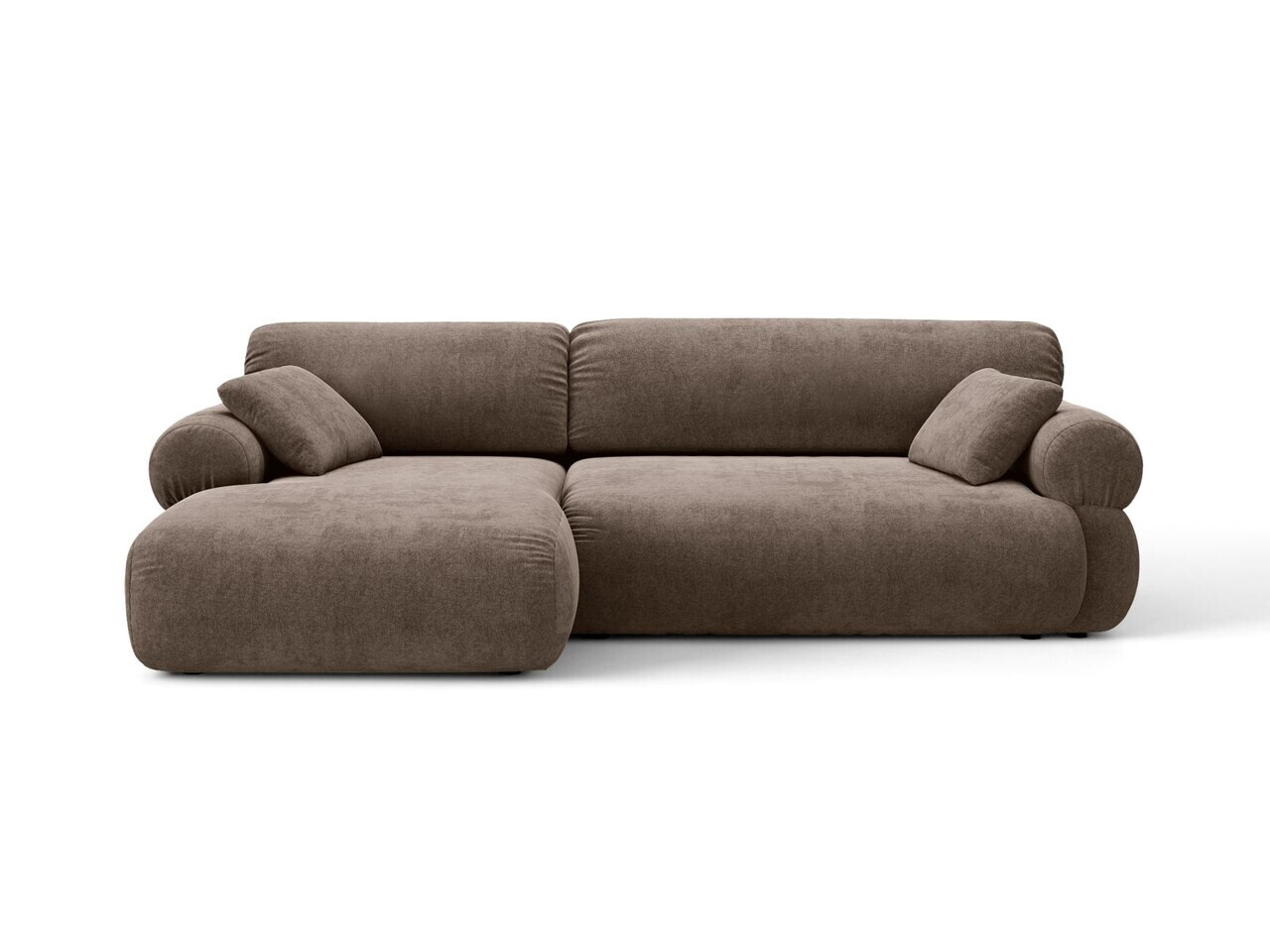 Coltar stanga 4 locuri, Ophelia, Micadoni Home, 256x164x84 cm, tesatura structurata, cappuccino