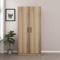 Dulap pentru haine, Minerva, Kale Oak, 90x190x52 cm, PAL, Stejar