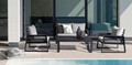 Set mobilier pentru gradina/terasa 4 piese Captiva, Bizzotto, aluminiu/textilena, gri carbune