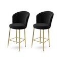 Set scaun de bar (2 bucăți), Charlotte, Alte, Metal, Negru