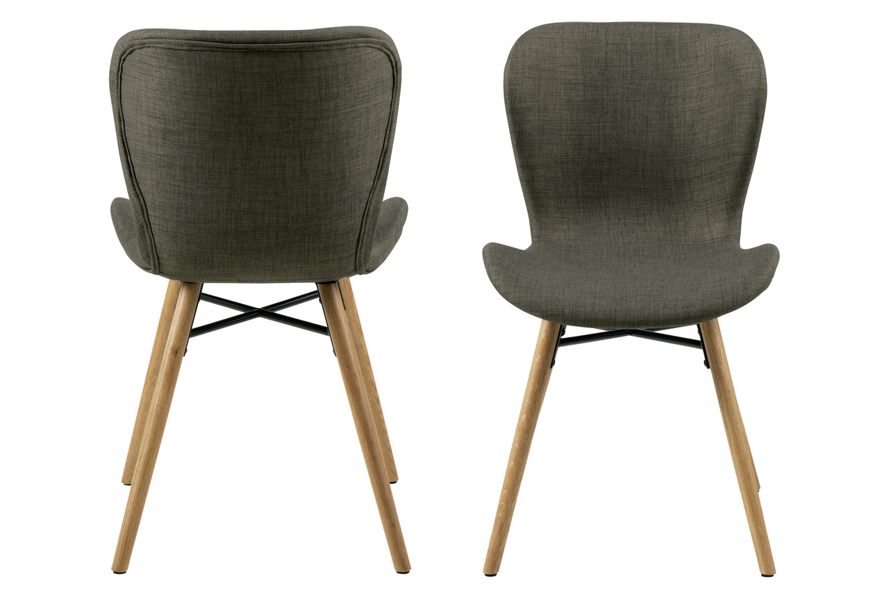 Scaun Batilda -A1, Actona, 47x53x82.5 cm, poliester/lemn de stejar, kaki - view 7