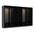 Dulap pentru haine, Minerva, Kale, 315x210x52 cm, PAL, Antracit / Negru