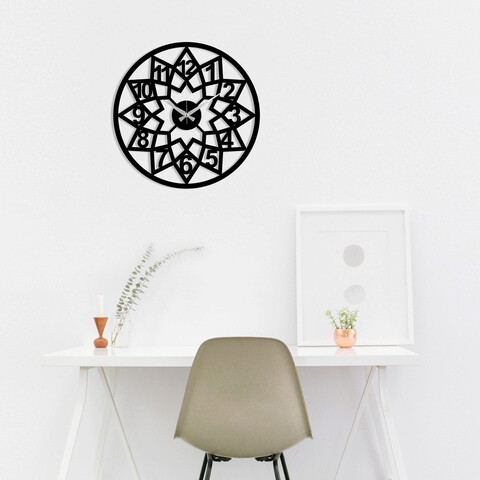 Ceas de perete, Metal Wall Clock 20, Metal, Dimensiune: 48 x 48 cm, Negru