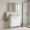 Set Dulap de Baie cu Chiuvetă și Oglindă (2 Piese), Hanah Home, Purus 80, Alb
