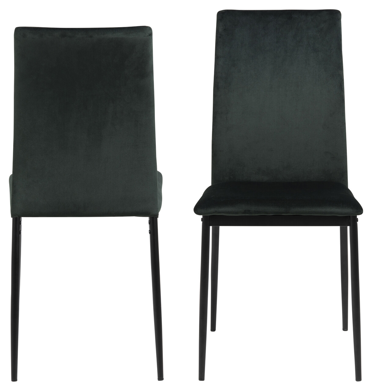 Scaun Demina, Actona, 43.5x53x92 cm, catifea/otel, verde inchis