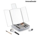 Oglinda LED pliabila 3 in 1 cu organizator de cosmetice, Panomir InnovaGoods, 38.5x33.5x29 cm
