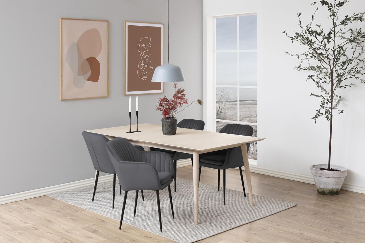 Scaun Emilia, Actona, 57x61x83 cm, catifea/otel, gri inchis - view 3